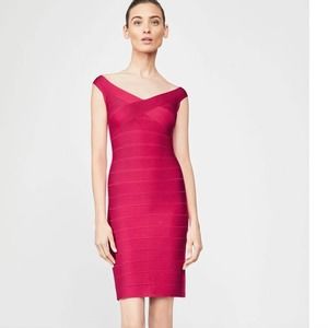 NWT Herve Leger Icon Off-The Shoulder Icon Off The Shoulder Sheath Dress